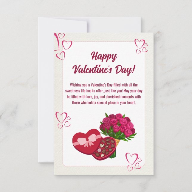 Pure Kärlek Palette: Vit Rosa Valentines day Anteckningskort (Framsida)
