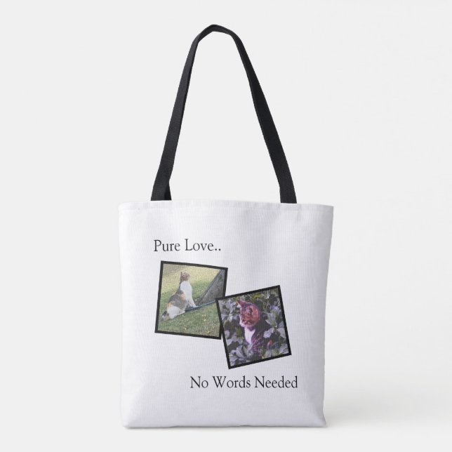 Pure Love Pet Lover Custom Tote Bag Tygkasse (Baksida)