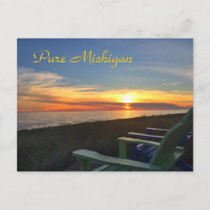 Pure Michigan Sunset Beach-vykort Vykort