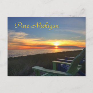 Pure Michigan Sunset Beach-vykort Vykort