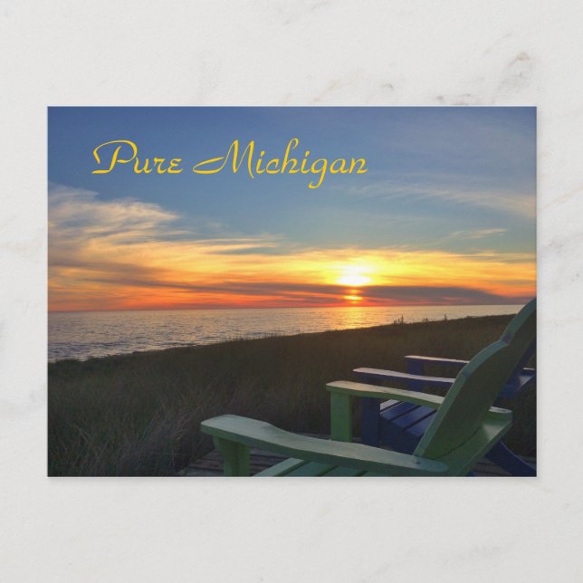 Pure Michigan Sunset Beach-vykort Vykort (Framsida)