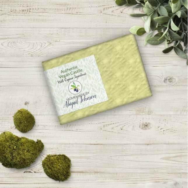 Pure Olive Oil Handmade Homemade Soap SCrub-etiket Mat Etiketter (Skapare uppladdad)