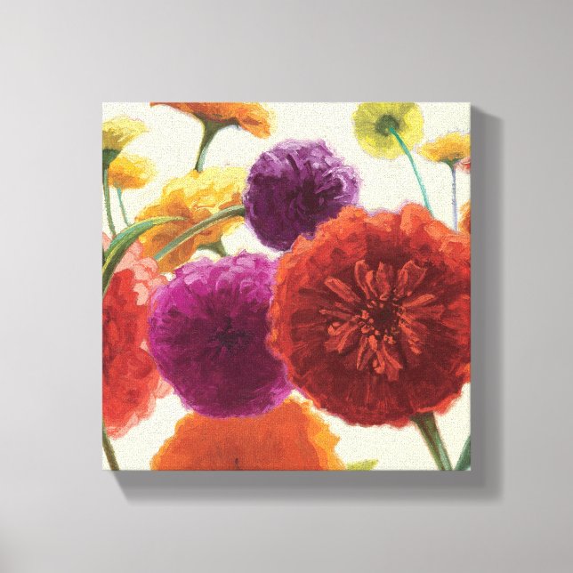 Pure Palette Zinnias Canvastryck (Framsida)