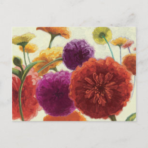 Pure Palette Zinnias Vykort