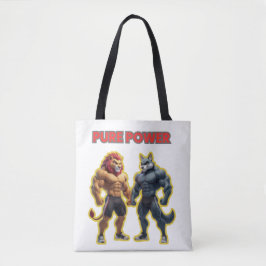 Pure Power – Strong Animal Muscle Cartoon Design Tygkasse