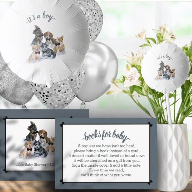 Pure Puppy | Elegant Baby Shower Bokar för Baby Tilläggskort (Pure Puppy | Elegant Baby Shower Books For Baby Enclosure Card)