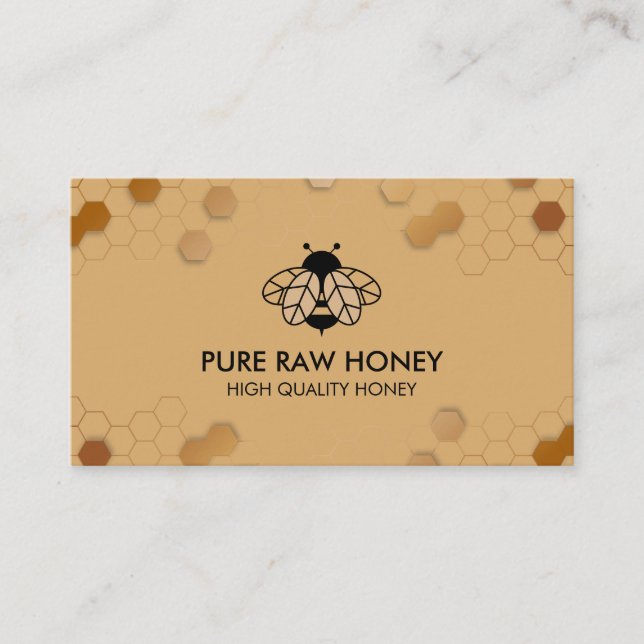 Pure Raw Honungsbee Keeper Honeycomb Apiary Visitkort (Framsida)
