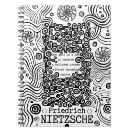 PURE Sea bläck, illustration citat av Nietzsche Anteckningsbok