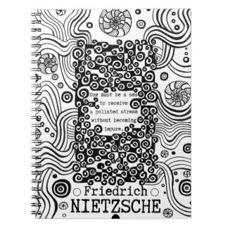 PURE Sea bläck, illustration citat av Nietzsche Anteckningsbok