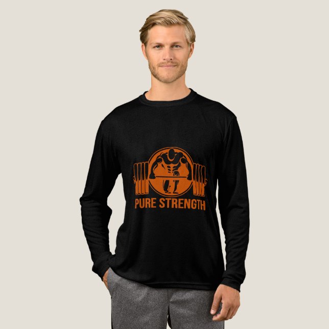 Pure Strength Powerlifting Logo – Gold Edition Gym T Shirt (Hel framsida)
