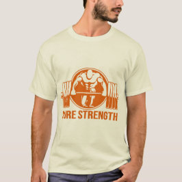 Pure Strength Powerlifting Logo – Gold Edition Gym T Shirt