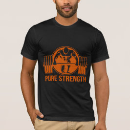 Pure Strength Powerlifting Logo – Gold Edition Gym T Shirt