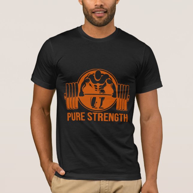 Pure Strength Powerlifting Logo – Gold Edition Gym T Shirt (Framsida)