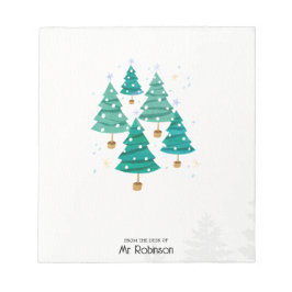 Pure Watercolor Christmas Trees Teacher Notepad Anteckningsblock