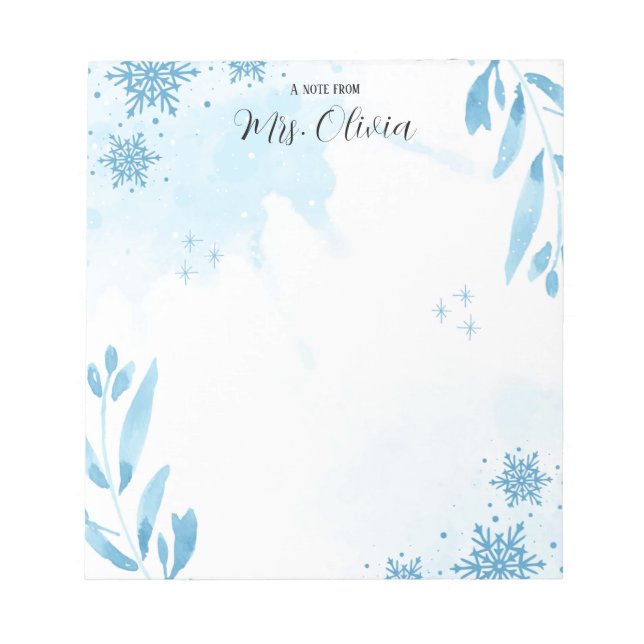 Pure Watercolor Teacher Notepad Anteckningsblock (Framsida)