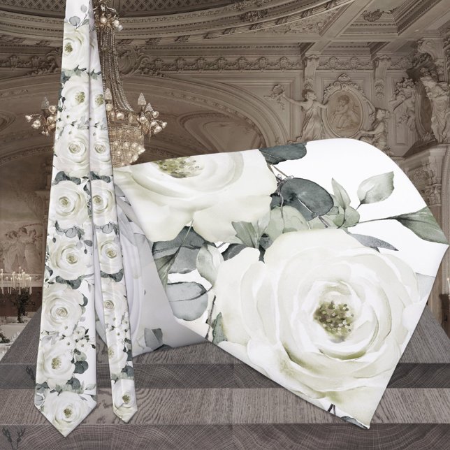 Pure White Desdemona Ro & Eucalyptus Bröllop Slips (Skapare uppladdad)
