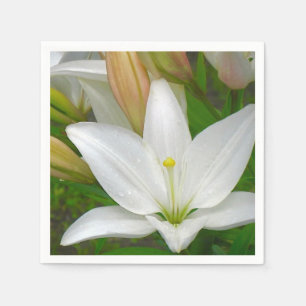 Pure White Lily Napkin Pappersservett