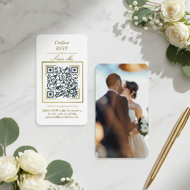 Pure White | Photo Online RSVP QR Code Wedding Tilläggskort