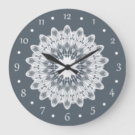 Pure White Snöre Mandala Stor Klocka