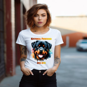 Pureborn Rottweiler Hund Poses for National Day T Shirt