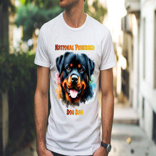 Pureborn Rottweiler Hund Poses for National Day T Shirt