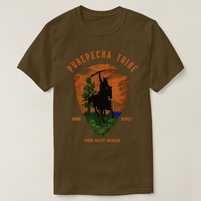 Purepecha Tribe Native Mexican Indian Proud Retro T Shirt (Design framsida)
