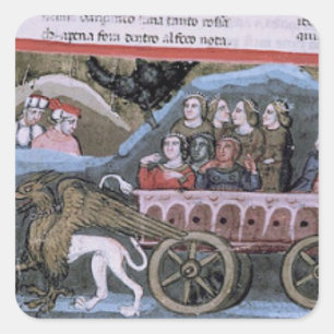 Purgatorios himmelska procession fyrkantigt klistermärke