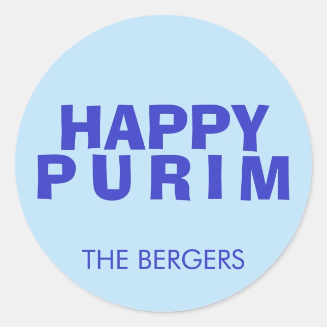 purim6 runt klistermärke (Framsida)