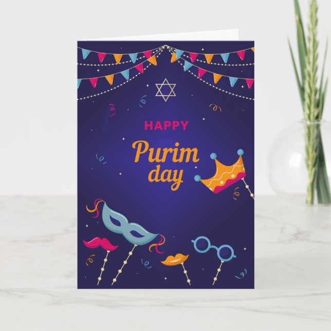 Purim-dagars hälsningskort kort (Framsida)