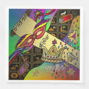 Purim Esther Firande Art Print Pappersservett