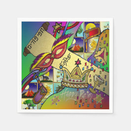 Purim Esther Firande Light Art Print Napkins Pappersservett