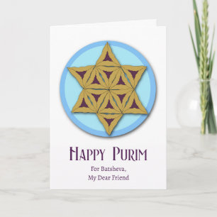 Purim för Friend Hamantaschen Magen David Kort
