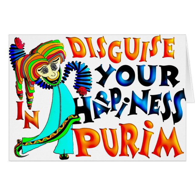 Purim Hälsningskort (Framsidan Horizontal)