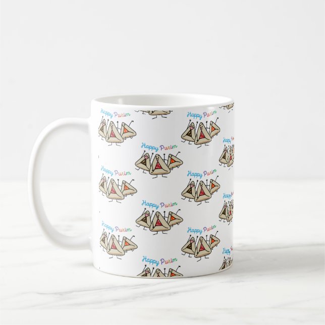 Purim hamantaschen bakelse Sameach Oznei Haman Kaffemugg (Vänster)