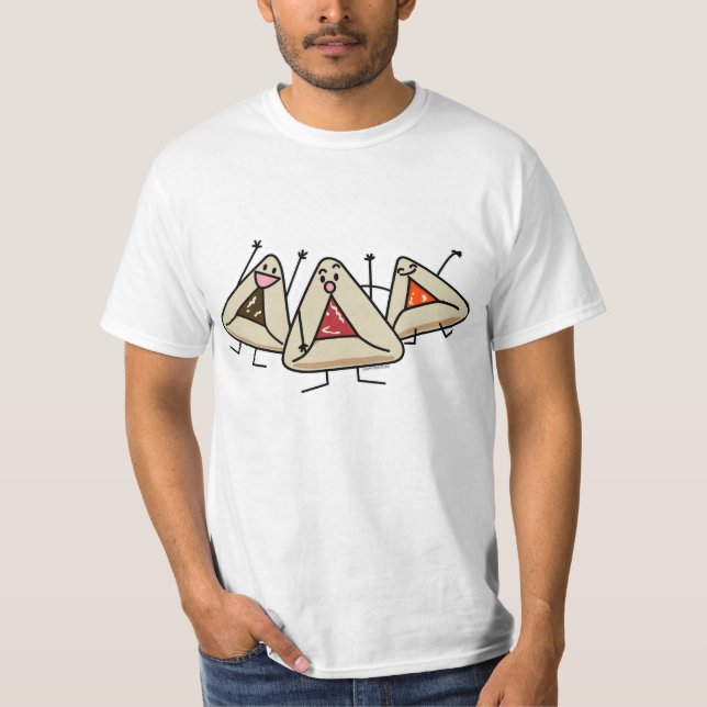 Purim hamantaschen bakelse Sameach Oznei Haman T Shirt (Framsida)