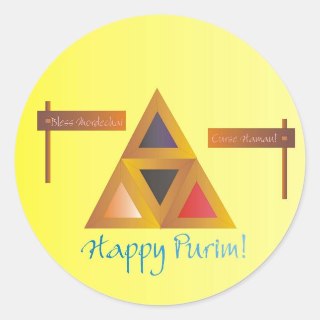 Purim Hamantaschen-dekett Runt Klistermärke (Framsida)