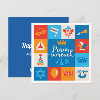 Purim - Invación de fiesta o tarjeta de saludo Inbjudningar