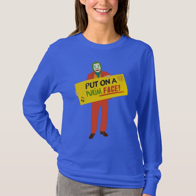 Purim Joker T Shirt (Framsida)