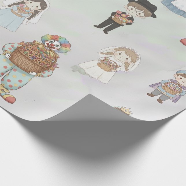 Purim-kostym Barn Karaktärsinsamling Presentpapper (Hörn)