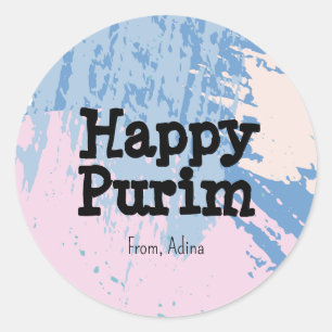 Purim-märke för kulört färgämne runt klistermärke