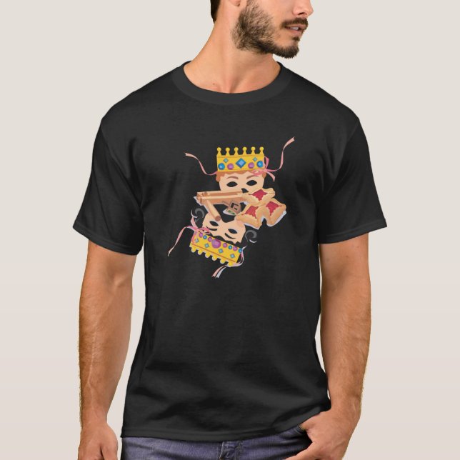 Purim Mask och Cookies T Shirt (Framsida)