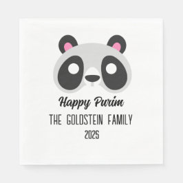 Purim panda björnmaskmaskmaskmaskmaskmaskerad kost pappersservett