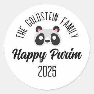 Purim panda björnmaskmaskmaskmaskmaskmaskerad kost runt klistermärke