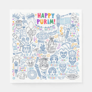 Purim Party Napkins - Festiv judisk design Pappersservett