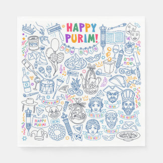 Purim Party Napkins - Festiv judisk design Pappersservett