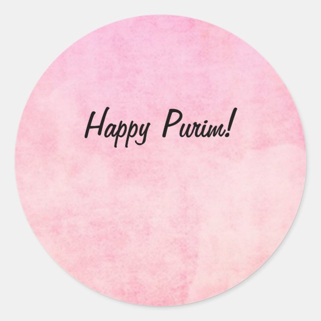 Purim Sticker Runt Klistermärke (Framsida)