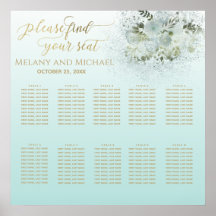 Purist blue ombre romantic blommigt guld calligrap