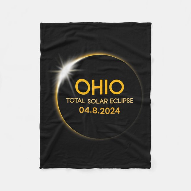 Purkinje-effekt solförmörkelse 2024 Ohio Totalitet Fleecefilt (Framsidan)