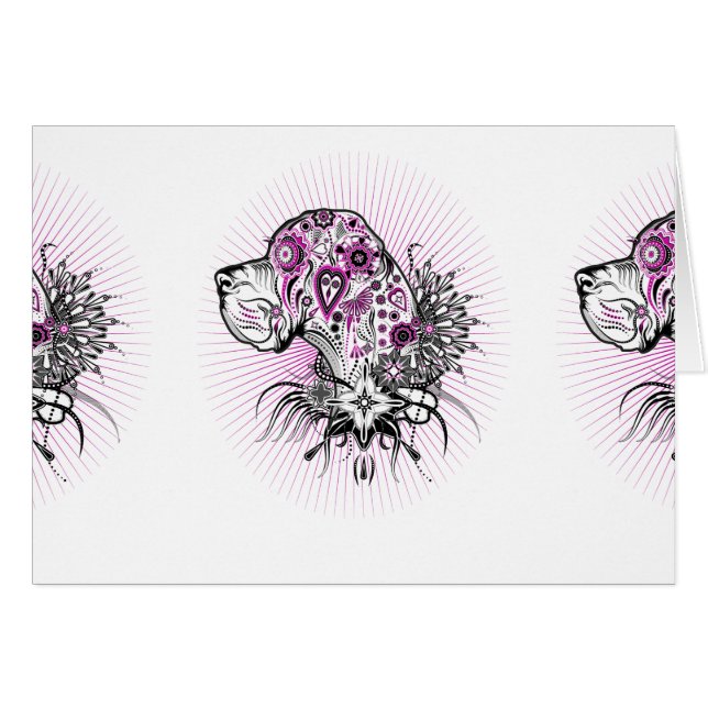 Purle Great dane Hälsningskort (Framsidan Horizontal)