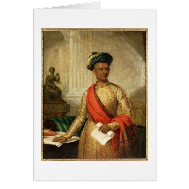 Purniya högsta minister   av Mysore, c.1801 (olja Hälsningskort (Framsidan)